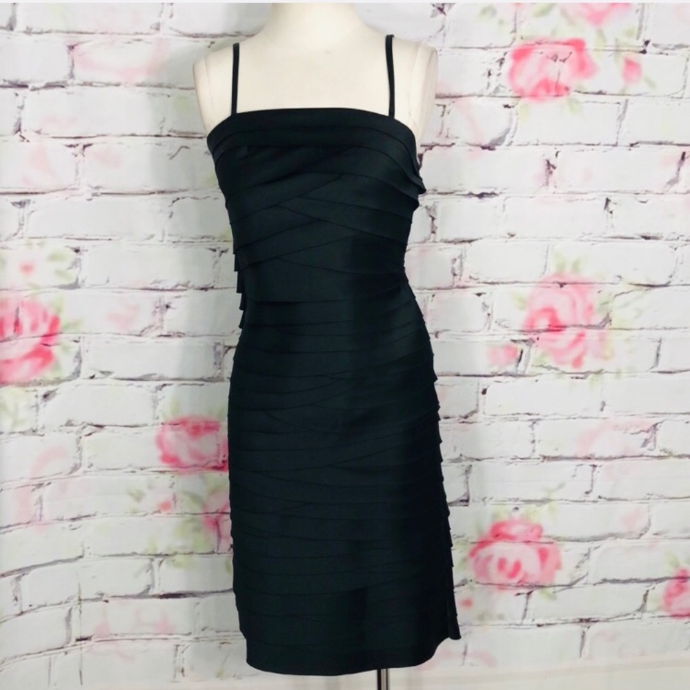 White House black market ruffle dress